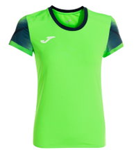 Joma Lauf-Shirt Elite XI (schnelltrocknend, atmungsaktiv) fluogrün/marineblau Damen