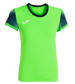 Joma Lauf-Shirt Elite XI (schnelltrocknend, atmungsaktiv) fluogrün/marineblau Damen