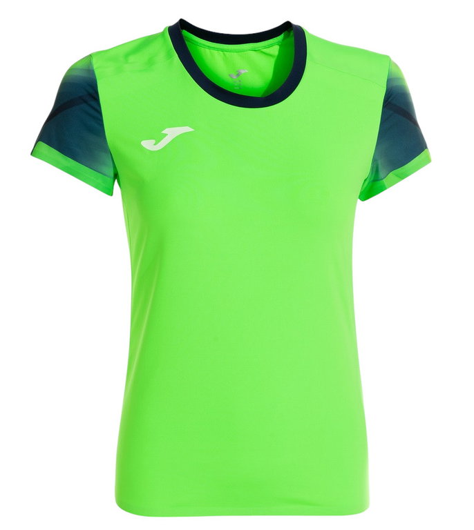 Joma Lauf-Shirt Elite XI (schnelltrocknend, atmungsaktiv) fluogrün/marineblau Damen