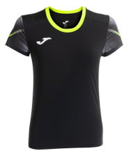 Joma Elite XI Running Shirt (quick-drying, breathable) black/neon yellow Ladies