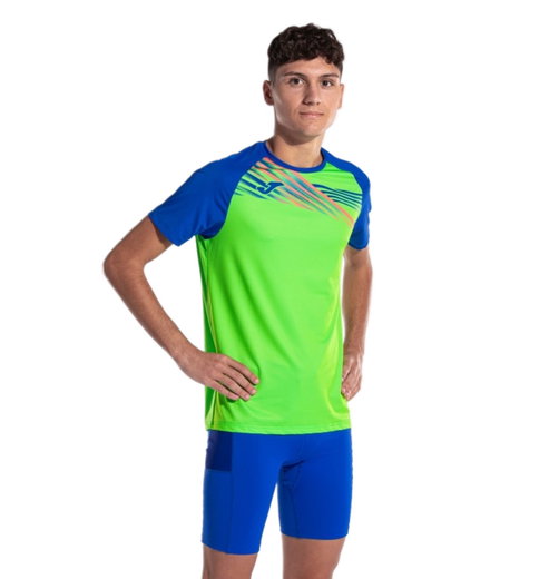 Joma Lauf-Shirt Elite X (optimale Bewegungsfreiheit, leicht) grün/royalblau Herren