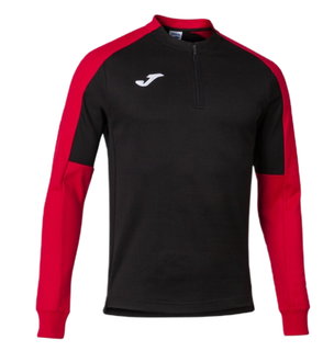 Joma Pullover Eco Championship Sweatshirt (Half-Zip, hoher Tragekomfort) schwarz/rot Herren
