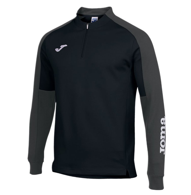 Joma Pullover Eco Championship Sweatshirt (Half-Zip, hoher Tragekomfort) schwarz/anthrazitgrau Herren