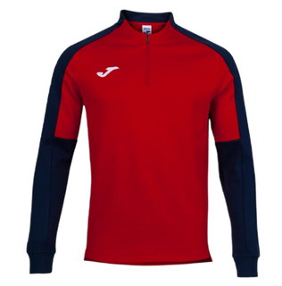 Joma Pullover Eco Championship Sweatshirt (Half-Zip, hoher Tragekomfort) rot/marineblau Herren