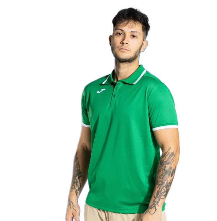 Joma Sport-Polo Combi Premium (komfortable Passform, atmungsaktiv) grün/weiss Herren