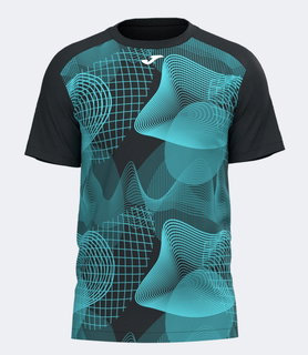 Joma Sport-Tshirt Challenge (elastisch, atmungsaktiv) schwarz/türkis Herren