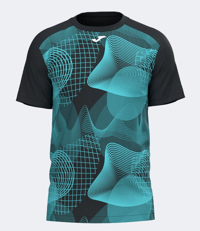 Joma Sport T-Shirt Challenge (elastic, breathable) black/turquoise men's