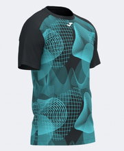 Joma Sport T-Shirt Challenge (elastic, breathable) black/turquoise men's