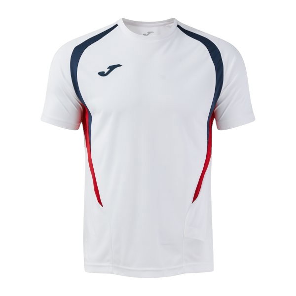 Joma Sport-Tshirt Championship 20 (hoher Tragekomfort, rec. Polyester) weiss/dunkelblau Herren