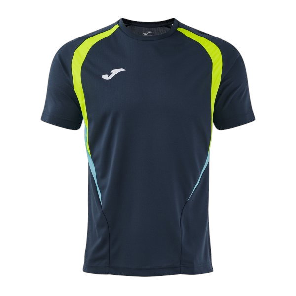 Joma Sport-Tshirt Championship 20 (hoher Tragekomfort, rec. Polyester) dunkelblau/neongelb Herren