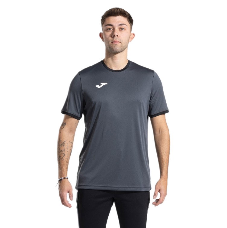 Joma Sport-Tshirt Combi Premium (100% Polyester, atmungsaktiv) anthrazitgrau/schwarz Herren
