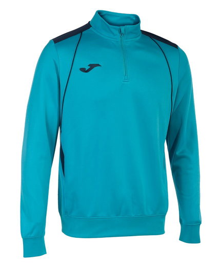 Joma Pullover Championship VII Sweatshirt (Half-Zip, Fleece-Futter) türkis/marineblau Herren
