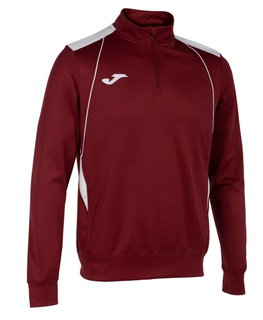 Joma Pullover Championship VII Sweatshirt (Half-Zip, Fleece-Futter) weinrot/weiss Herren