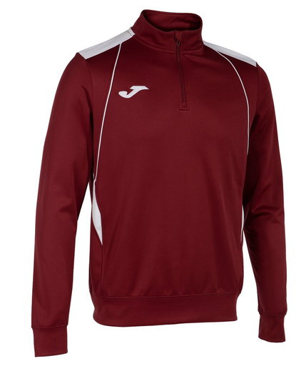 Joma Pullover Championship VII Sweatshirt (Half-Zip, Fleece-Futter) weinrot/weiss Herren