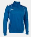 Joma Pullover Championship VII Sweatshirt (Half-Zip, Fleece-Futter) royalblau/weiss Herren