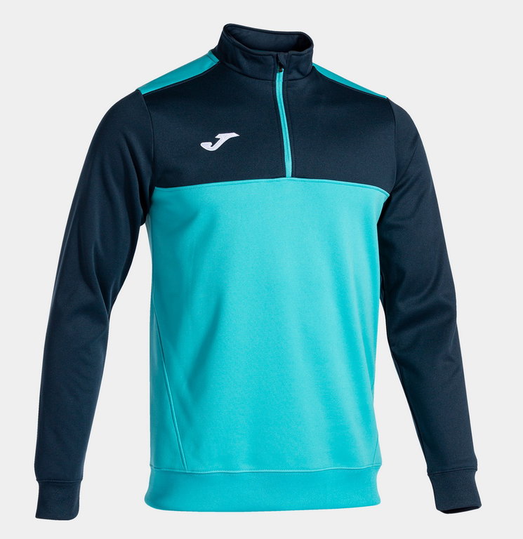 Joma Pullover Winner Sweatshirt (1/2 Zip, 100% Polyester) türkis/marineblau Herren