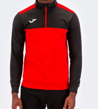 Joma Pullover Winner Sweatshirt (1/2 Zip, 100% Polyester) red/black Men
