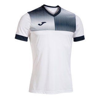 Joma Trainings-Tshirt Eco Supernova (V-Ausschnitt, leicht, bequem) weiss/marineblau Herren