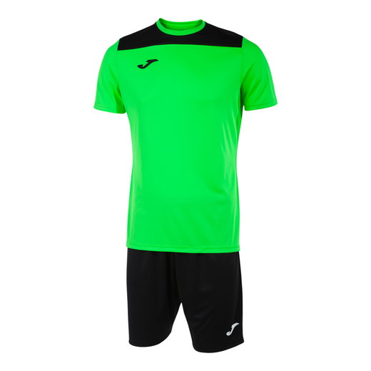 Zestaw Joma Phoenix III (krótkie spodenki i koszulka z krótkim rękawem) neonowo-zielony/czarny dla mężczyzn