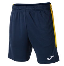 Joma Trainingshose Eco Championship Bermuda (optimale Bewegungsfreiheit, elastischer Bund mit Kordelzug) kurz marineblau/gelb Herren