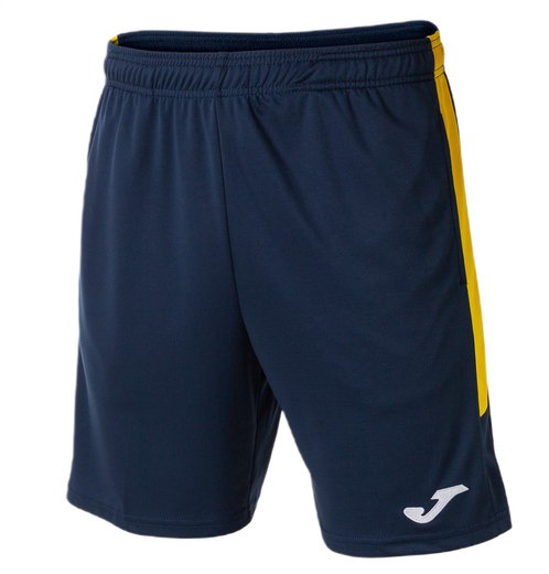 Joma Trainingshose Eco Championship Bermuda (optimale Bewegungsfreiheit, elastischer Bund mit Kordelzug) kurz marineblau/gelb Herren
