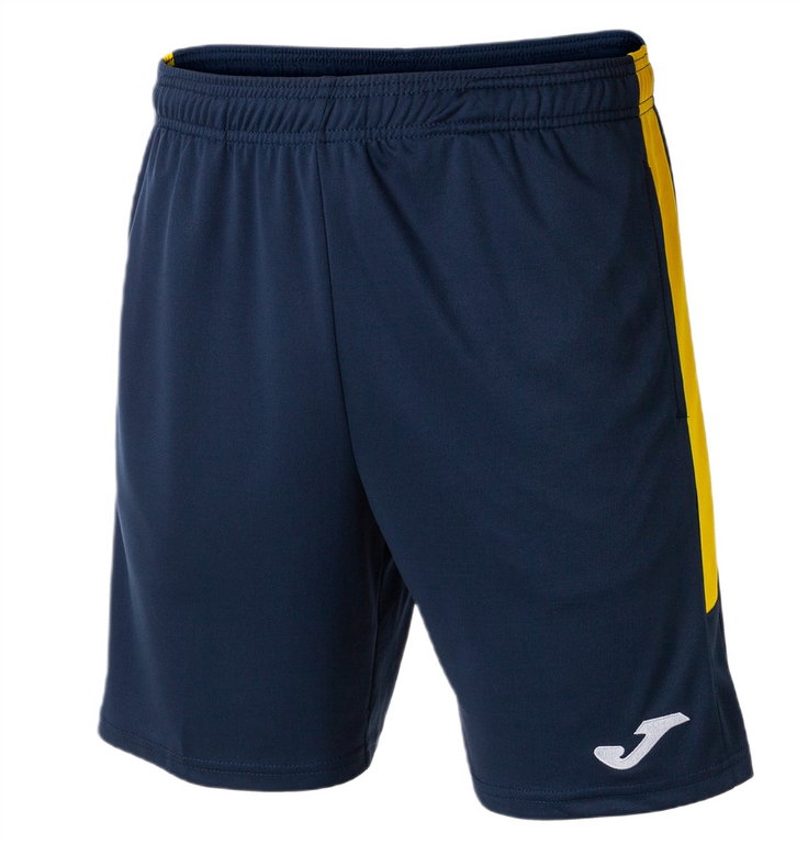 Joma Trainingshose Eco Championship Bermuda (optimale Bewegungsfreiheit, elastischer Bund mit Kordelzug) kurz marineblau/gelb Herren