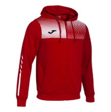 Joma Trainingsjacke Eco Supernova Full Zip mit Kapuze (rec. Polyester, weiches Material) rot/weiss Herren