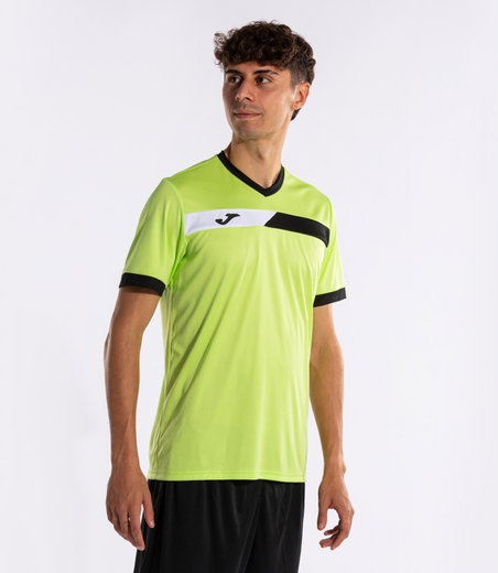 Joma Tennis-Tshirt Court (V-Ausschnitt) limegrün/schwarz Herren