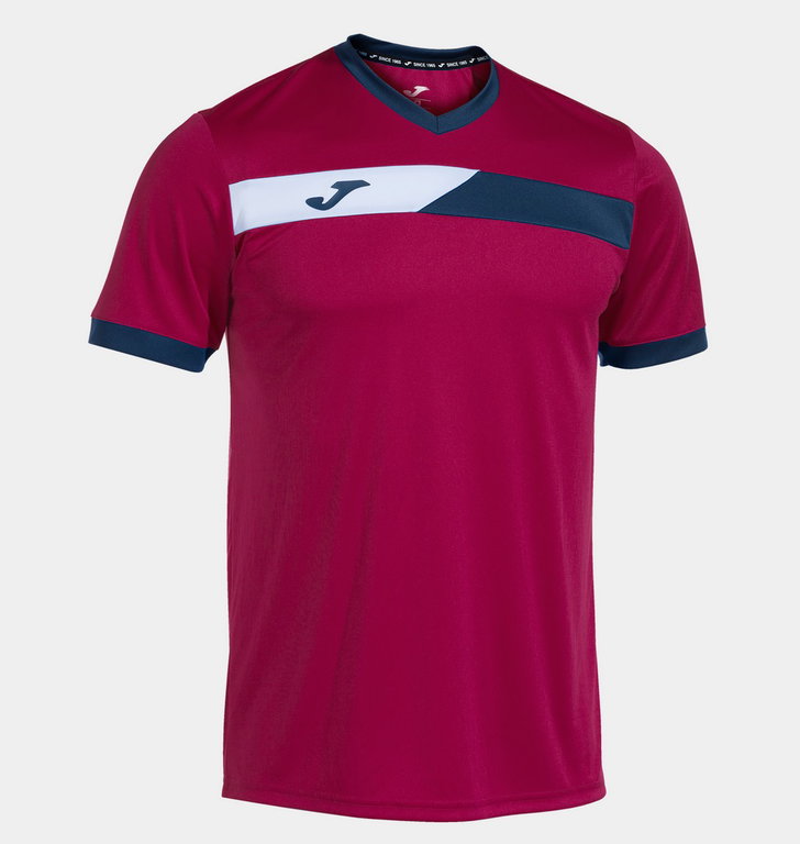 Joma Tennis-Tshirt Court (V-Ausschnitt) weinrot Herren