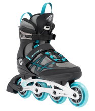 K2 Inline Skates Alexis 80 Alu (Rollen: 80mm/82A, Kugellager: ABEC 5) grau/cyanblau Damen