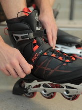 K2 Inline Skates F.I.T. 80 Alu (Rollen: 80mm/82A, Kugellager: ABEC 5) schwarz/orange Herren