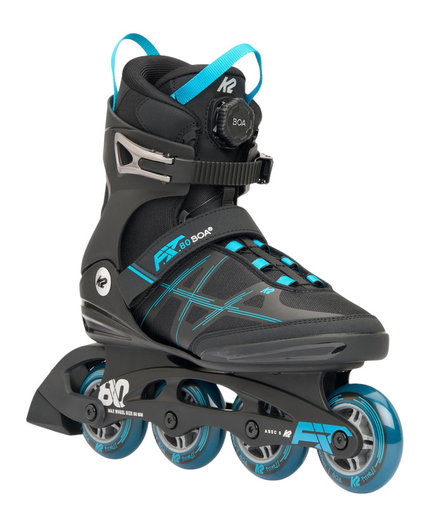 K2 Inline Skates F.I.T. 80 Boa (Wheels: 80mm/82A, Bearings: ABEC 5) black/blue men's