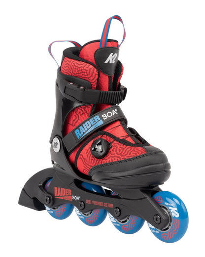 K2 Inline Skates Raider Boa (Rollen: 72mm Kugellager: ABEC: 3) schwarz/rot Kinder