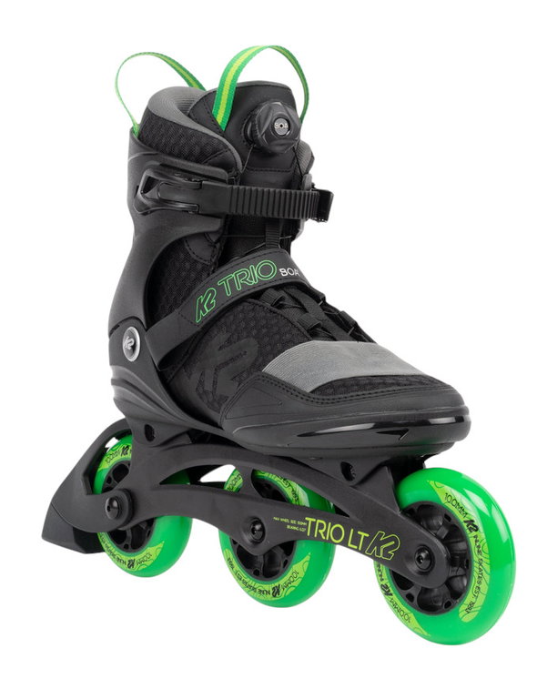 K2 Inline Skates Trio LT 100 Boa (Rollen: 100mm/85A, Kugellager: ILQ 7) schwarz/grün Herren