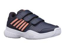 KSwiss Buty tenisowe Court Express Klett Allcourt niebiesko-szare/brzoskwiniowe dla małych dzieci