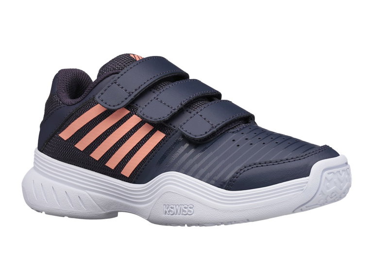 KSwiss Tennisschuhe Court Express Klett Allcourt blaugrau/pfirsisch Kleinkinder