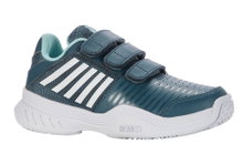 KSwiss Tennis Shoes Court Express Omni VELCRO Allcourt teal blue/white Toddlers