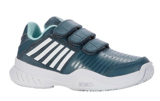 KSwiss Tennis Shoes Court Express Omni VELCRO Allcourt teal blue/white Toddlers