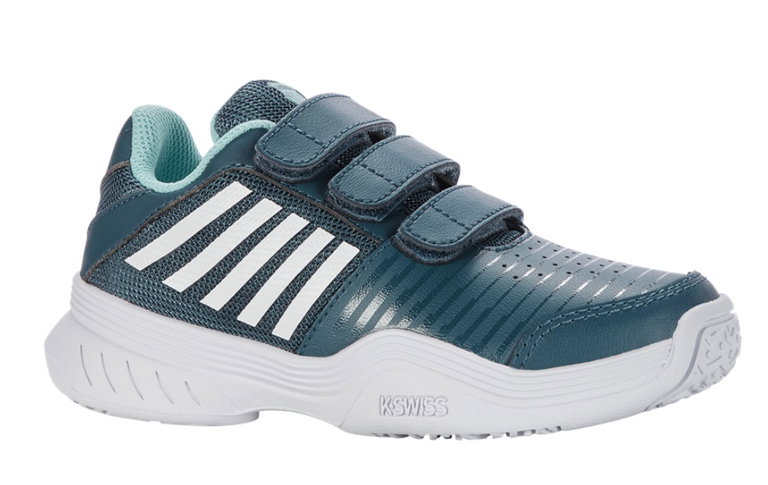 KSwiss Tennisschuhe Court Express Omni KLETT Allcourt tealblau/weiss Kleinkinder