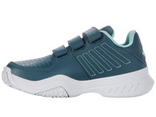KSwiss Tennis Shoes Court Express Omni VELCRO Allcourt teal blue/white Toddlers
