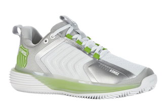KSwiss Tennis Shoes Ultrashot 3 HB Clay/Sand Court White/Grey/Lime Green Women