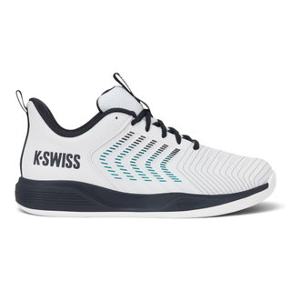 KSwiss Ultrashot Light Tennis Shoes Indoor/Carpet White/Carbon/Blue Men's