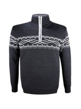 Kama Sweater Pullover 4060 Half Zip (Merinowolle, warm) graphitgrau Herren