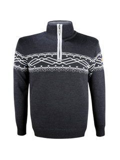 Kama Sweater Pullover 4060 Half Zip (Merinowolle, warm) graphitgrau Herren