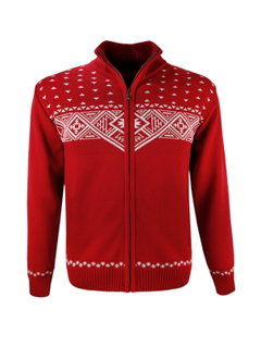 Kama Sweater Pullover 4065 Full Zip (Merinowolle) rot Herren
