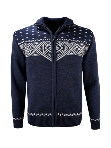 Kama Sweater Pullover 4065 Full Zip (Merinowolle) navyblau Herren