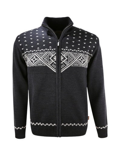 Kama Sweater Pullover 4065 Full Zip (Merinowolle) graphitgrau Herren