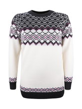 Kama Sweater Pullover 5045 mit Nordischen Muster (Merinowolle-Mischung) weiss Damen
