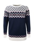 Kama Sweater Jumper 5045 with Nordic Pattern (Merino Wool Blend) navy blue Ladies