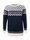 Kama Sweater Pullover 5045 mit Nordischen Muster (Merinowolle-Mischung) navyblau Damen